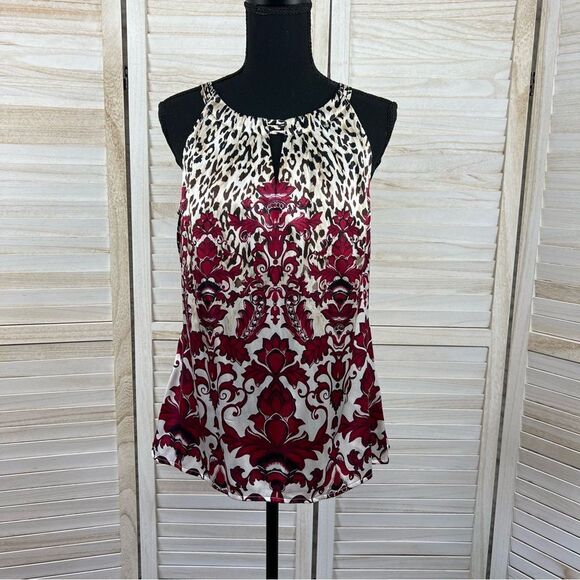 White House Black Market Tops - White House Black Market Silk Animal Print Halter Top 10